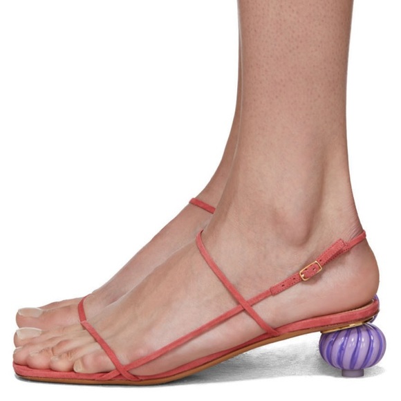 Jacquemus Pink les Sandales Manosque Heeled Sandals - Picture 2 of 8
